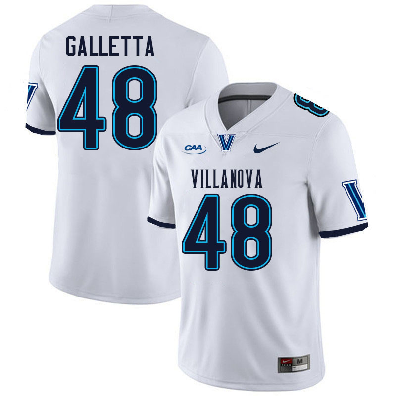 Villanova Wildcats #48 Griffin Galletta College Football Jerseys Stitched-White Villanova Wildcats #48 Griffin Galletta College Football Jerseys Stitched-White